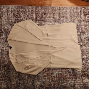 J Crew Collarless Longline Cardigan, Cream, Size Small